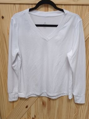 Apana White V-Neck Sweatshirt
